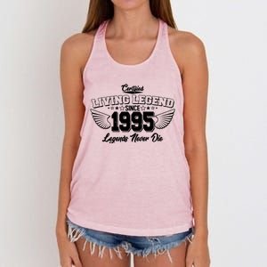 Certified Living Legend Since 1995 Legends Never Die 30th Birthday Wings Women's Knotted Racerback Tank