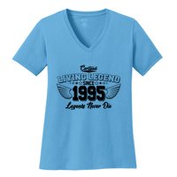 Certified Living Legend Since 1995 Legends Never Die 30th Birthday Wings Women's V-Neck T-Shirt