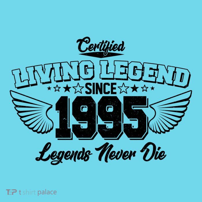 Certified Living Legend Since 1995 Legends Never Die 30th Birthday Wings Kids T-Shirt