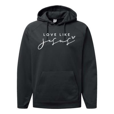 Christian Love Like Jesus Merry Christmas Performance Fleece Hoodie