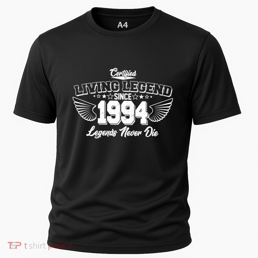 Certified Living Legend Since 1994 Legends Never Die 30th Birthday Wings Cooling Performance Crew T-Shirt