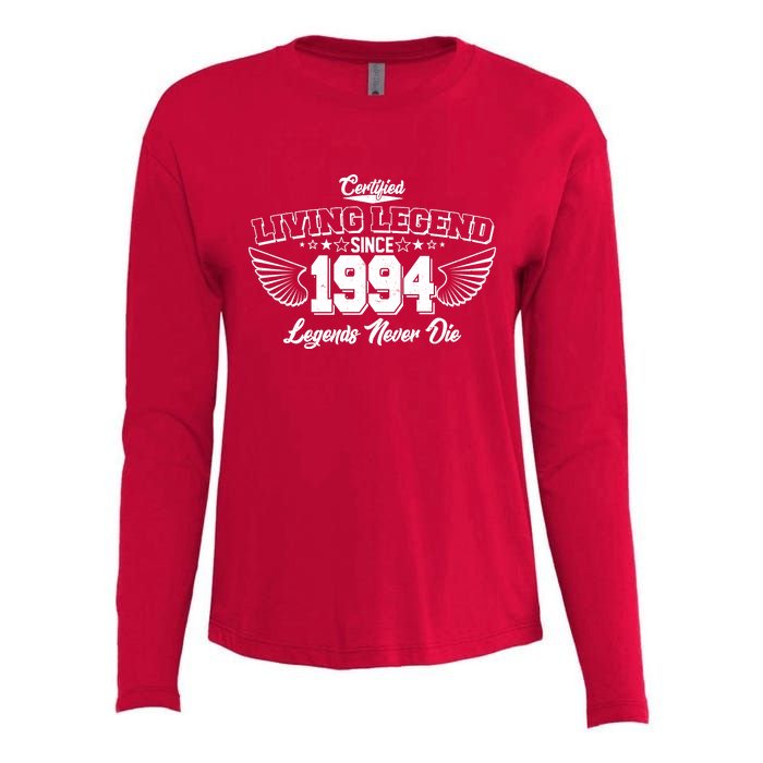 Certified Living Legend Since 1994 Legends Never Die 30th Birthday Wings Womens Cotton Relaxed Long Sleeve T-Shirt