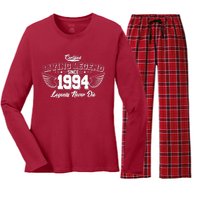 Certified Living Legend Since 1994 Legends Never Die 30th Birthday Wings Women's Long Sleeve Flannel Pajama Set 