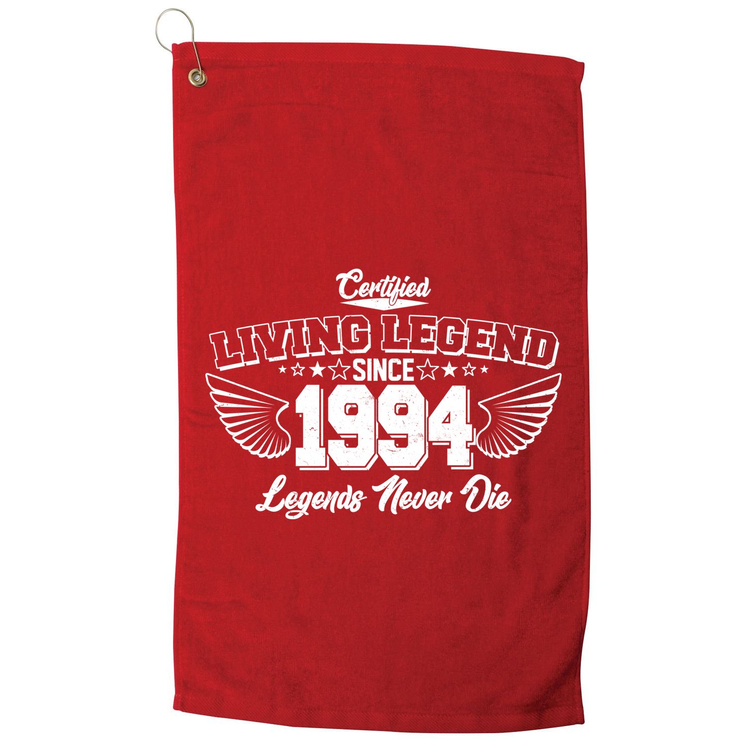 Certified Living Legend Since 1994 Legends Never Die 30th Birthday Wings Golf Towel
