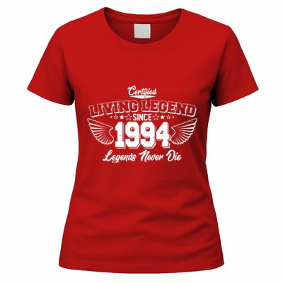 Certified Living Legend Since 1994 Legends Never Die 30th Birthday Wings Women's T-Shirt