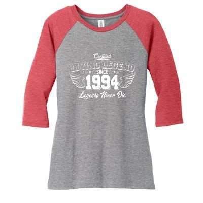 Certified Living Legend Since 1994 Legends Never Die 30th Birthday Wings Women's Tri-Blend 3/4-Sleeve Raglan Shirt