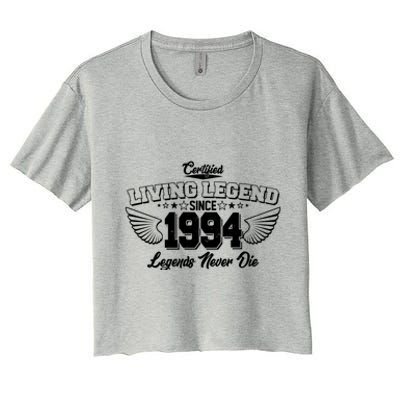 Certified Living Legend Since 1994 Legends Never Die 30th Birthday Wings Women's Crop Top Tee