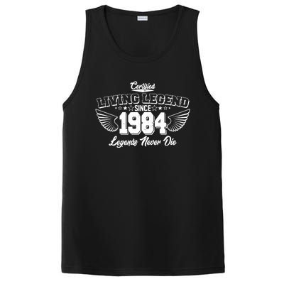 Certified Living Legend Since 1984 Legends Never Die 40th Birthday Wings PosiCharge Competitor Tank