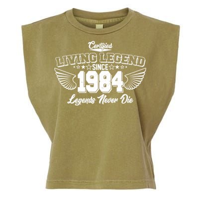 Certified Living Legend Since 1984 Legends Never Die 40th Birthday Wings Garment-Dyed Women's Muscle Tee