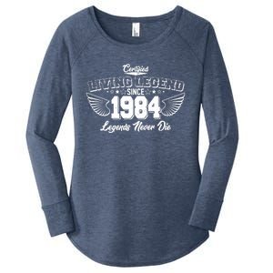 Certified Living Legend Since 1984 Legends Never Die 40th Birthday Wings Women's Perfect Tri Tunic Long Sleeve Shirt