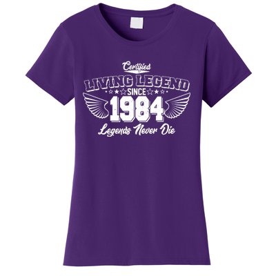 Certified Living Legend Since 1984 Legends Never Die 40th Birthday Wings Women's T-Shirt