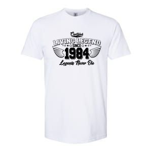 Certified Living Legend Since 1984 Legends Never Die 40th Birthday Wings Softstyle® CVC T-Shirt