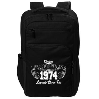 Certified Living Legend Since 1974 Legends Never Die 50th Birthday Wings Impact Tech Backpack