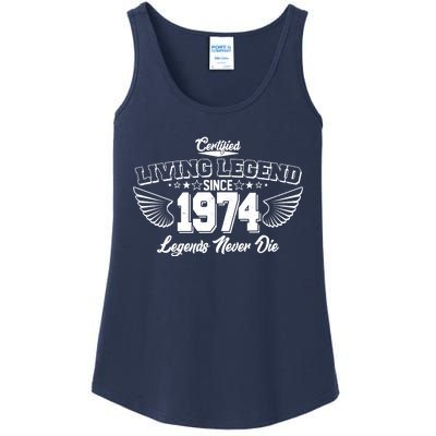 Certified Living Legend Since 1974 Legends Never Die 50th Birthday Wings Ladies Essential Tank