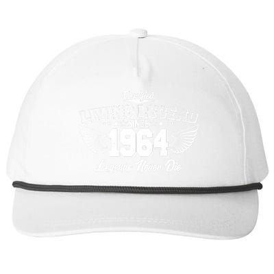 Certified Living Legend Since 1964 Legends Never Die 60th Birthday Wings Snapback Five-Panel Rope Hat