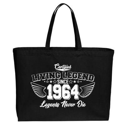 Certified Living Legend Since 1964 Legends Never Die 60th Birthday Wings Cotton Canvas Jumbo Tote