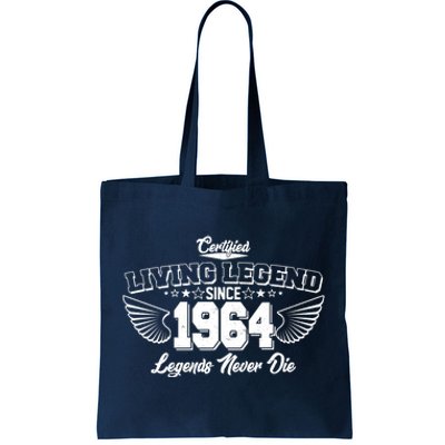 Certified Living Legend Since 1964 Legends Never Die 60th Birthday Wings Tote Bag