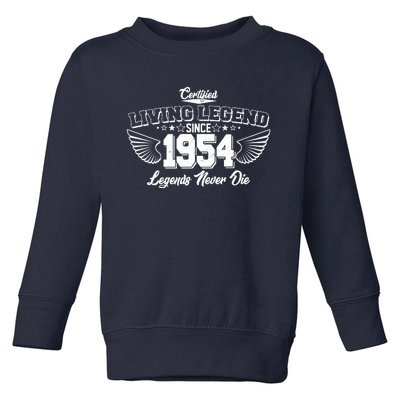 Certified Living Legend Since 1954 Legends Never Die 70th Birthday Wings Toddler Sweatshirt