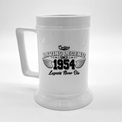 Certified Living Legend Since 1954 Legends Never Die 70th Birthday Wings Beer Stein