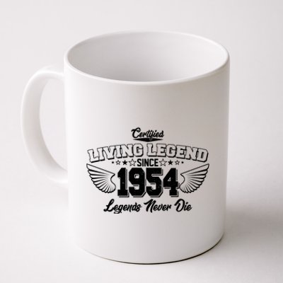 Certified Living Legend Since 1954 Legends Never Die 70th Birthday Wings Coffee Mug