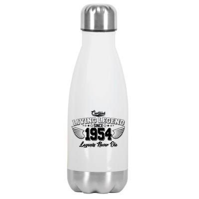 Certified Living Legend Since 1954 Legends Never Die 70th Birthday Wings Stainless Steel Insulated Water Bottle