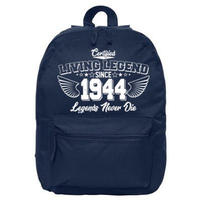 Certified Living Legend Since 1944 Legends Never Die 80th Birthday Wings 16 in Basic Backpack