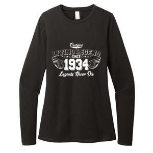 Certified Living Legend Since 1934 Legends Never Die 90th Birthday Wings Womens CVC Long Sleeve Shirt