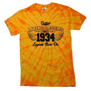 Certified Living Legend Since 1934 Legends Never Die 90th Birthday Wings Tie-Dye T-Shirt