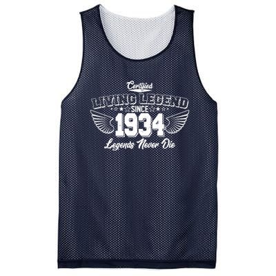 Certified Living Legend Since 1934 Legends Never Die 90th Birthday Wings Mesh Reversible Basketball Jersey Tank