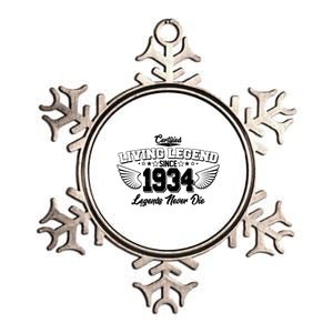 Certified Living Legend Since 1934 Legends Never Die 90th Birthday Wings Metallic Star Ornament