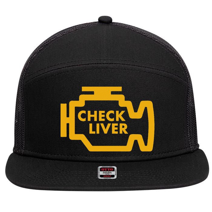 Check Liver Light Funny Drinking 7 Panel Mesh Trucker Snapback Hat
