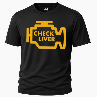 Check Liver Light Funny Drinking Cooling Performance Crew T-Shirt