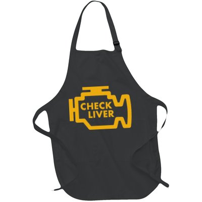 Check Liver Light Funny Drinking Apron