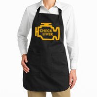 Check Liver Light Funny Drinking Apron