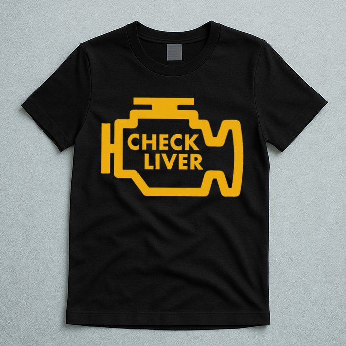 Check Liver Light Funny Drinking T-Shirt