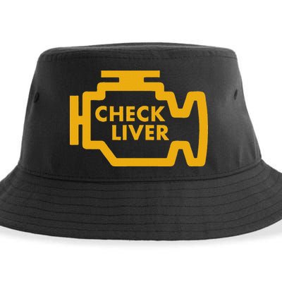 Check Liver Light Funny Drinking Sustainable Bucket Hat