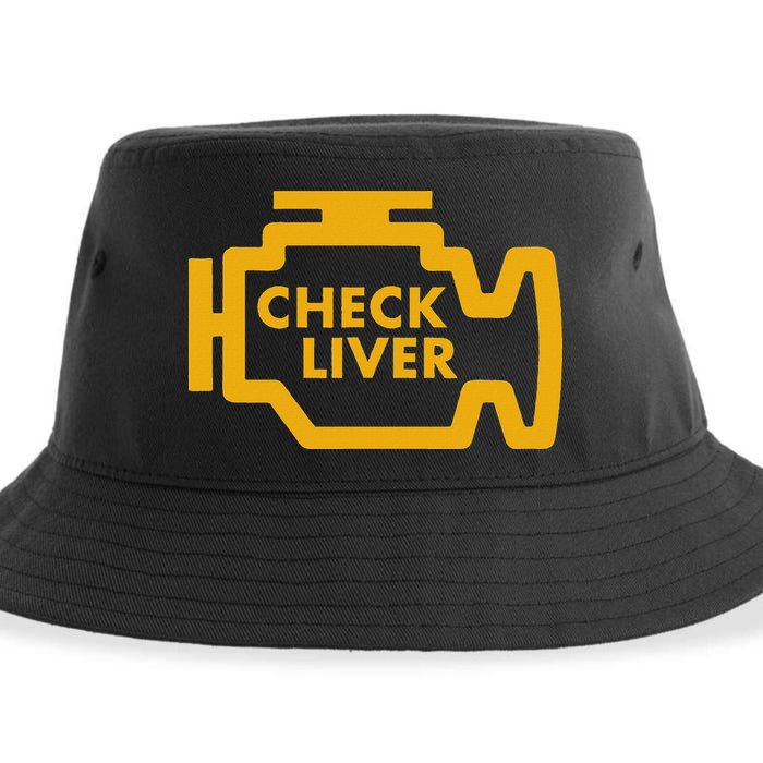 Check Liver Light Funny Drinking Sustainable Bucket Hat