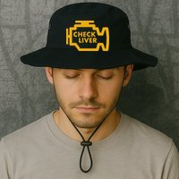 Check Liver Light Funny Drinking Bucket Hat