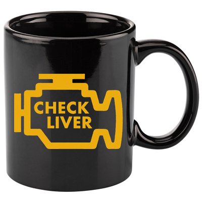 Check Liver Light Funny Drinking 11oz C Handle Ceramic Mug