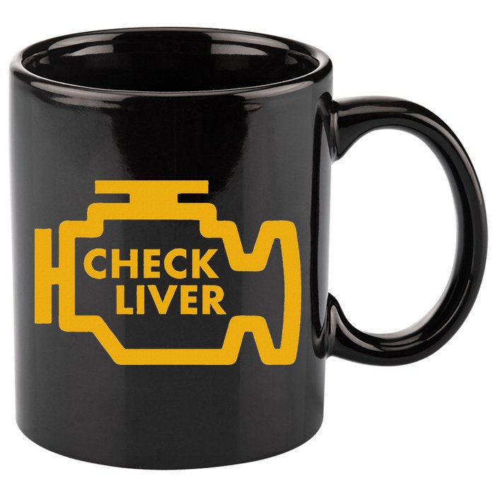 Check Liver Light Funny Drinking 11oz C Handle Ceramic Mug
