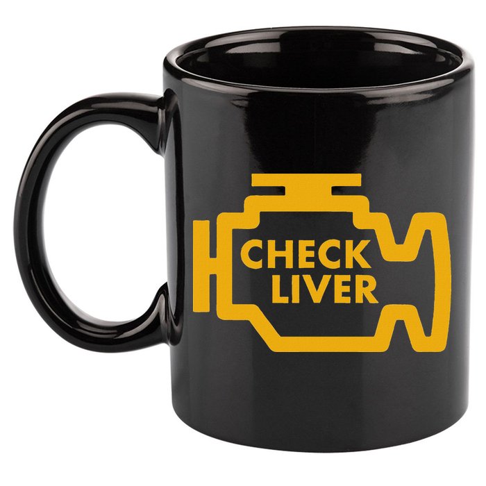 Check Liver Light Funny Drinking 11oz C Handle Ceramic Mug
