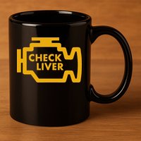 Check Liver Light Funny Drinking 11oz C Handle Ceramic Mug