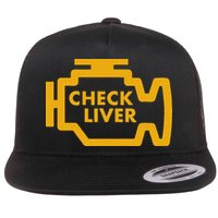 Check Liver Light Funny Drinking Flat Bill Trucker Hat