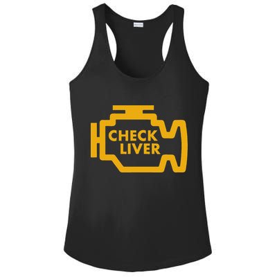 Check Liver Light Funny Drinking Ladies PosiCharge Competitor Racerback Tank