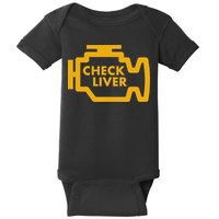 Check Liver Light Funny Drinking Baby Bodysuit