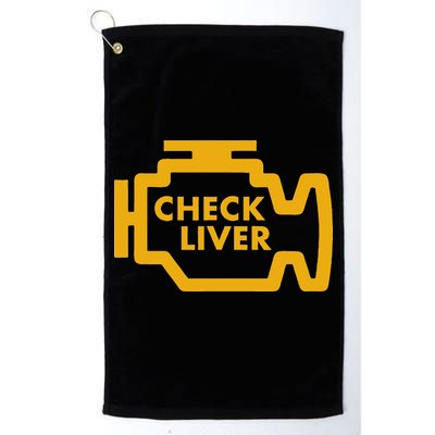 Check Liver Light Funny Drinking Golf Towel