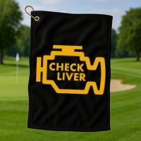 Check Liver Light Funny Drinking Golf Towel