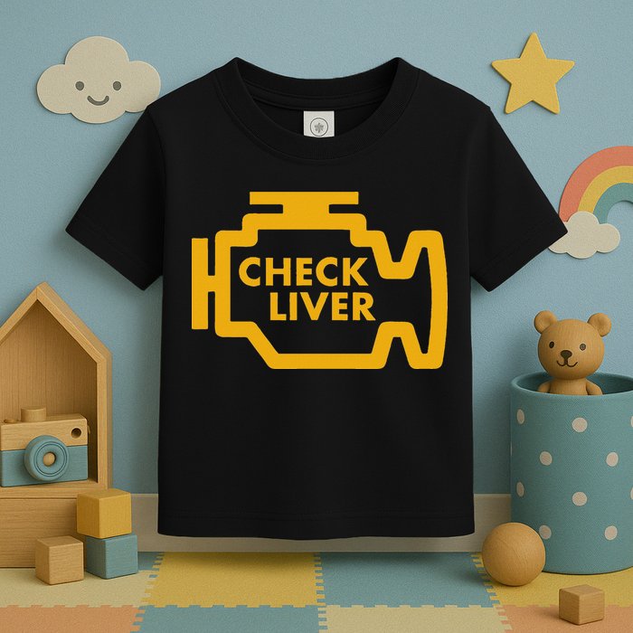 Check Liver Light Funny Drinking Toddler T-Shirt