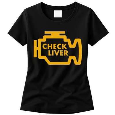Check Liver Light Funny Drinking Womens T-Shirt