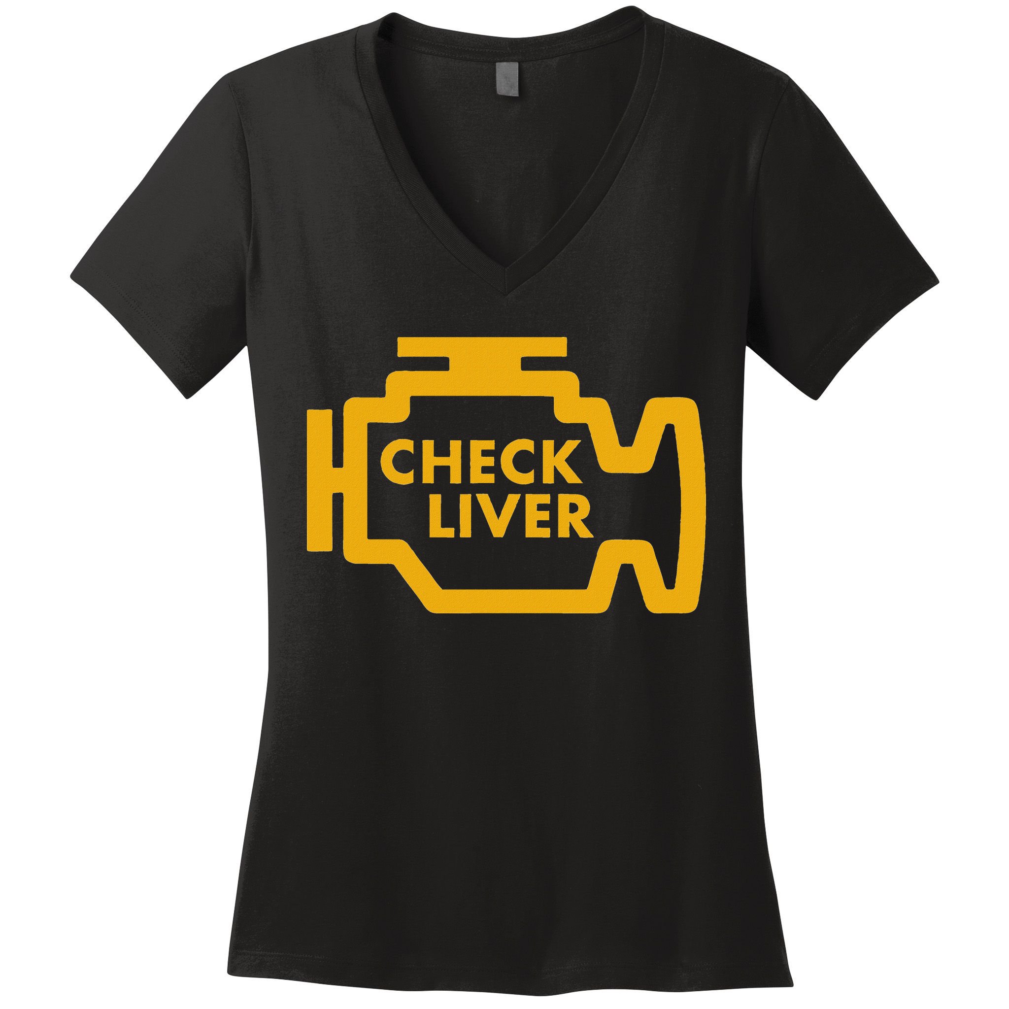 Check Liver Light Funny Drinking Women's V-Neck T-Shirt